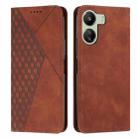 For Xiaomi Redmi 13C Diamond Splicing Skin Feel Magnetic Leather Phone Case(Brown) - 1