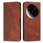 For Xiaomi 14 Ultra Diamond Splicing Skin Feel Magnetic Leather Phone Case(Brown) - 1