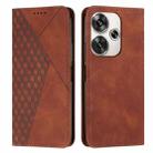 For Xiaomi Redmi Turbo 3 Diamond Splicing Skin Feel Magnetic Leather Phone Case(Brown) - 1