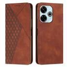 For Xiaomi Redmi 13 4G Diamond Splicing Skin Feel Magnetic Leather Phone Case(Brown) - 1