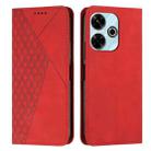 For Xiaomi Redmi 13 4G Diamond Splicing Skin Feel Magnetic Leather Phone Case(Red) - 1