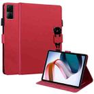 For Xiaomi Redmi Pad 2022 Cartoon Buckle Leather Tablet Case(Red) - 1