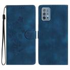 For Motorola Moto G10 / G20 / G30 Flower Butterfly Embossing Pattern Leather Phone Case(Blue) - 1