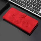 For Motorola Edge 50 5G Flower Butterfly Embossing Pattern Leather Phone Case(Red) - 2