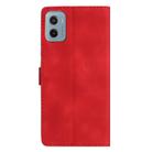 For Motorola Moto E15 Flower Butterfly Embossing Pattern Leather Phone Case(Red) - 3