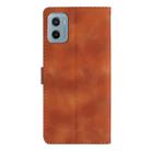 For Motorola Moto E15 Flower Butterfly Embossing Pattern Leather Phone Case(Brown) - 3