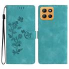 For Motorola Moto G15 Flower Butterfly Embossing Pattern Leather Phone Case(Sky Blue) - 1
