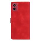 For Motorola Moto G05 Flower Butterfly Embossing Pattern Leather Phone Case(Red) - 3