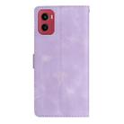 For Motorola Moto G05 Flower Butterfly Embossing Pattern Leather Phone Case(Purple) - 3