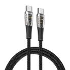 DUZZONA  A6 65W USB-C/Type-C to USB-C/Type-C Transparent Fast Charging Data Cable, Length: 1m(Black) - 1