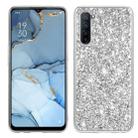 For OPPO Reno3 Glitter Powder Shockproof TPU Protective Case(Silver) - 1