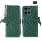 For Motorola Edge 50 Ostrich Pattern Genuine Leather RFID Phone Case(Green) - 1