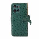 For Motorola Edge 50 Ostrich Pattern Genuine Leather RFID Phone Case(Green) - 3