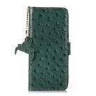 For Motorola Edge 50 Neo Ostrich Pattern Genuine Leather RFID Phone Case(Green) - 2