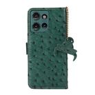 For Motorola Edge 50 Neo Ostrich Pattern Genuine Leather RFID Phone Case(Green) - 3