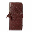 For Motorola Moto G35 Ostrich Pattern Genuine Leather RFID Phone Case(Coffee) - 2