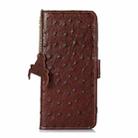 For Motorola Moto G75 5G Ostrich Pattern Genuine Leather RFID Phone Case(Coffee) - 3