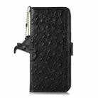 For OnePlus 13 Ostrich Pattern Genuine Leather RFID Phone Case(Black) - 3