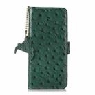 For OnePlus 13 Ostrich Pattern Genuine Leather RFID Phone Case(Green) - 3