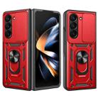 For Samsung Galaxy Z Fold5 Sliding Camera Cover Design TPU+PC Phone Case(Red) - 1