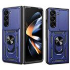 For Samsung Galaxy Z Fold5 Sliding Camera Cover Design TPU+PC Phone Case(Blue) - 1