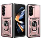 For Samsung Galaxy Z Fold5 Sliding Camera Cover Design TPU+PC Phone Case(Rose Gold) - 1