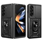 For Samsung Galaxy Z Fold6 Sliding Camera Cover Design TPU+PC Phone Case(Black) - 1