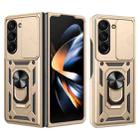 For Samsung Galaxy Z Fold6 Sliding Camera Cover Design TPU+PC Phone Case(Gold) - 1