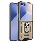 For Samsung Galaxy Z Flip7 Armor Magnetic Bracket TPU+PC Phone Case(Gold) - 1