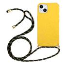 For iPhone 15 Wheat Straw Material + TPU Phone Case with Lanyard(Yellow) - 1