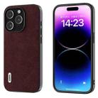 For iPhone 15 Pro ABEEL Dream Litchi Texture PU Phone Case(Purple) - 1