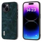 For iPhone 15 Plus ABEEL Dream Litchi Texture PU Phone Case(Blue) - 1