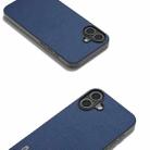 For iPhone 16 ABEEL Genuine Leather Luolai Series Phone Case(Dark Blue) - 2