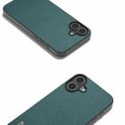 For iPhone 16 ABEEL Genuine Leather Luolai Series Phone Case(Dark Green) - 2