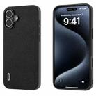 For iPhone 16 Plus ABEEL Genuine Leather Luolai Series Phone Case(Black) - 1