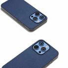 For iPhone 16 Pro Max ABEEL Genuine Leather Luolai Series Phone Case(Dark Blue) - 3