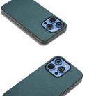 For iPhone 16 Pro Max ABEEL Genuine Leather Luolai Series Phone Case(Dark Green) - 3