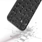 For iPhone 16 ABEEL Genuine Leather Ostrich Texture Phone Case(Black) - 3