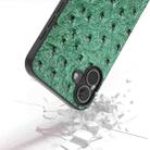 For iPhone 16 Plus ABEEL Genuine Leather Ostrich Texture Phone Case(Green) - 3