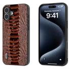 For iPhone 16 ABEEL Genuine Leather Weilai Series Phone Case(Coffee) - 1