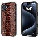 For iPhone 16 Plus ABEEL Genuine Leather Weilai Series Phone Case(Coffee) - 1