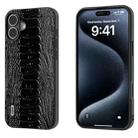 For iPhone 16 Plus ABEEL Genuine Leather Weilai Series Phone Case(Black) - 1