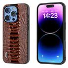 For iPhone 16 Pro Max ABEEL Genuine Leather Weilai Series Phone Case(Coffee) - 1