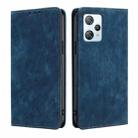 For Blackview A53 / A53 Pro RFID Anti-theft Brush Magnetic Leather Phone Case(Blue) - 1