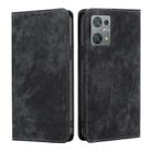 For Blackview Oscal C30 RFID Anti-theft Brush Magnetic Leather Phone Case(Black) - 1