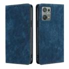 For Blackview Oscal C30 RFID Anti-theft Brush Magnetic Leather Phone Case(Blue) - 1