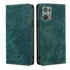 For Blackview Oscal C30 RFID Anti-theft Brush Magnetic Leather Phone Case(Green) - 1