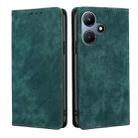 For Infinix Hot 30i 4G RFID Anti-theft Brush Magnetic Leather Phone Case(Green) - 1