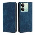 For Infinix Smart 7 HD RFID Anti-theft Brush Magnetic Leather Phone Case(Blue) - 1