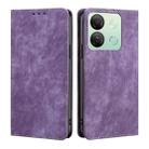 For Infinix Smart 7 HD RFID Anti-theft Brush Magnetic Leather Phone Case(Purple) - 1